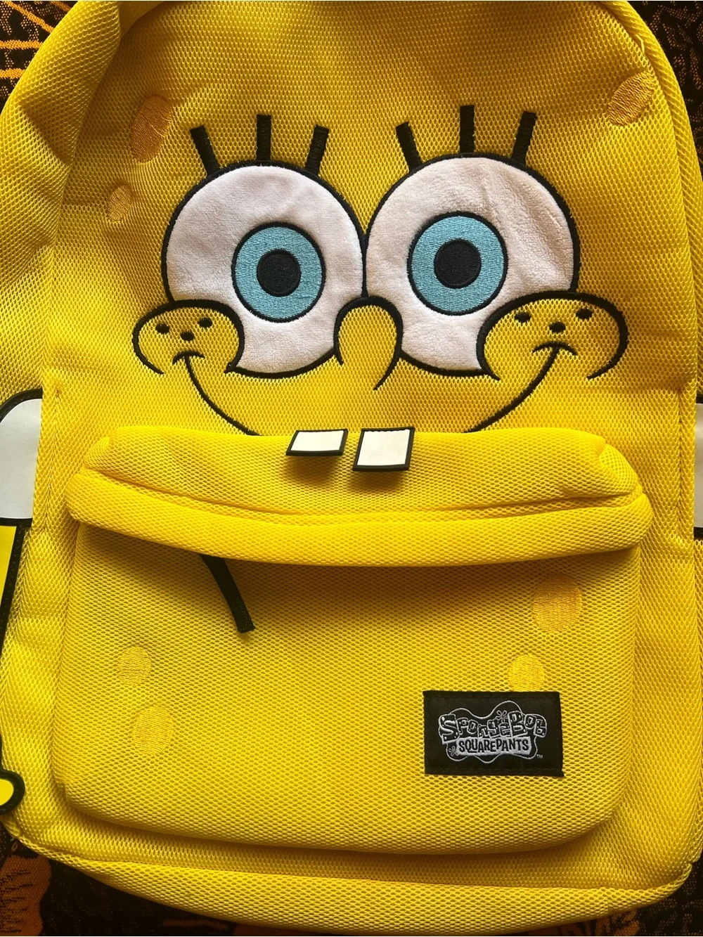 SpongeBob Squarepants Yellow Kids Backpack with Blue Eye Details